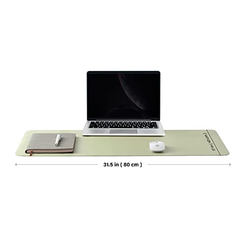 Dual-Sided Cork Desk Mat for Office and Home (Light Green)