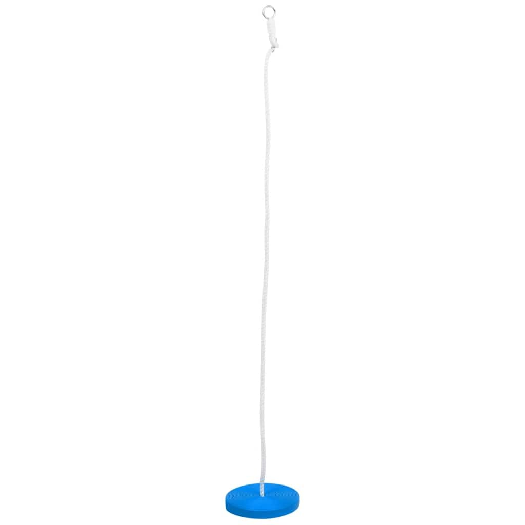 Columpio para niños, color azul, con cuerda ajustable, soporta hasta 100 kg, columpio de jardín de plástico PE resistente para jardín y parque infantil