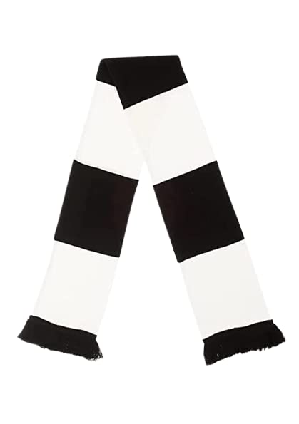 Football Fans Supporters Retro Black and White Traditional Match Day Bar Style Scarf