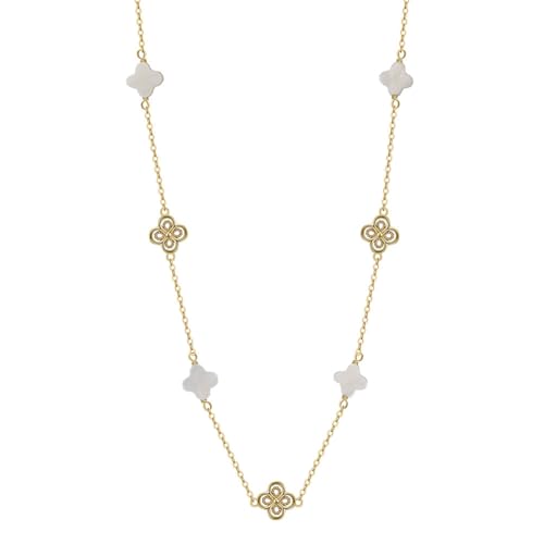 Collier plaqué Or 14 carats femmes perle d'eau douce pendentif porte-bonheur