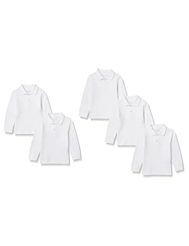 Image of Amazon Essentials Boys and Toddlers' Long-Sleeve Pique Polo Shirts for School Uniform, Multipacks