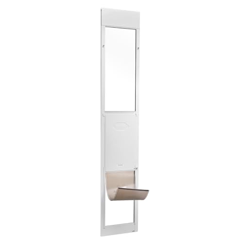 VEVOR Dog Door for Sliding Glass Door, 91 to 96 in Adjustable Height, Aluminum Alloy Frame with Metal Rotating Hinges, Lock Design, 13 5/8 x 23 5/8 in Flap, Sliding Glass Pet Door for Renters by VEVOR - Used condition - Image 3