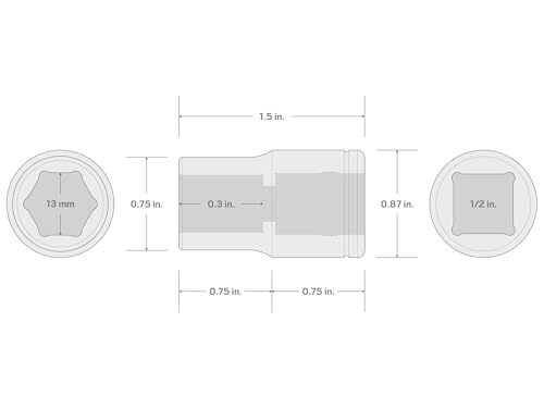 Image of TEKTON 1 /2 Inch Drive x 13 mm Shallow 6-Point Socket | SHD22113
