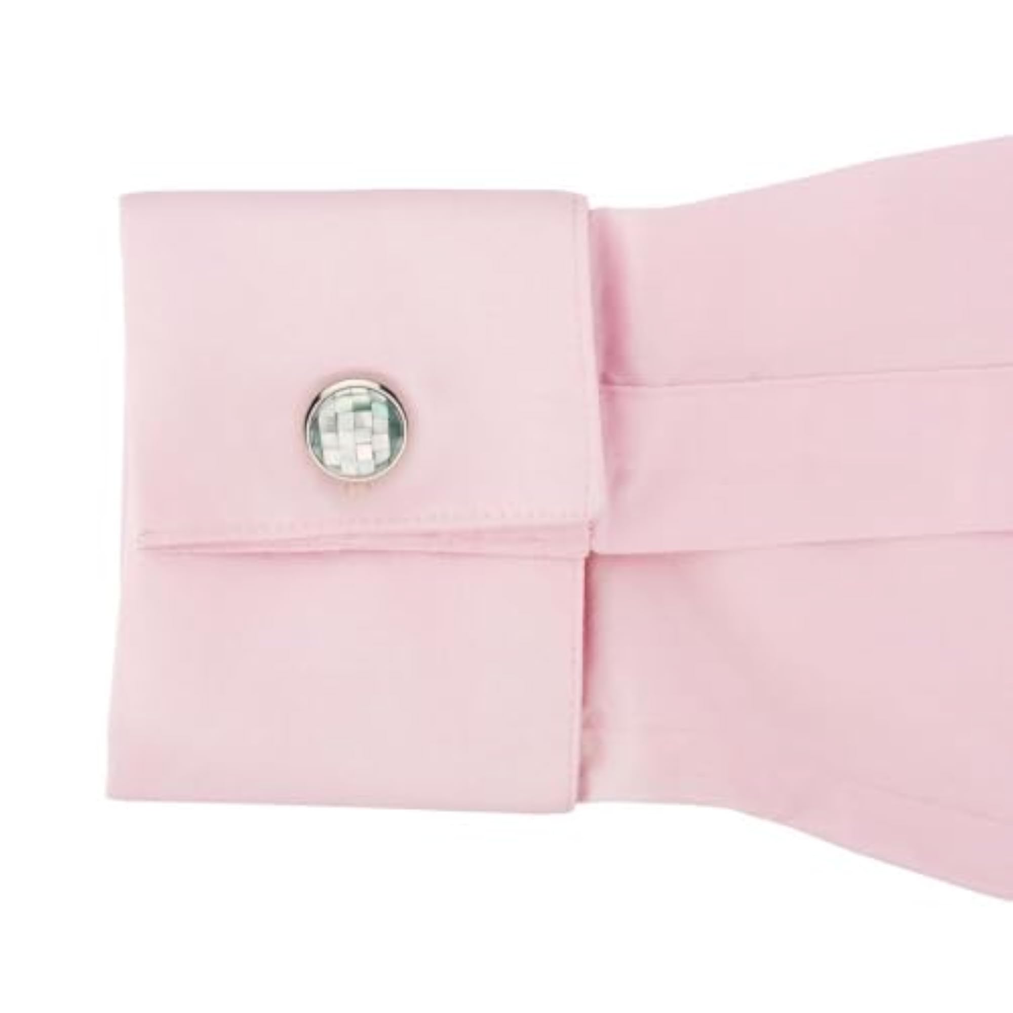 Men's Green Mother of Pearl Cufflinks with Round Design