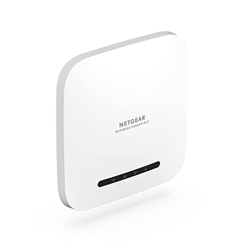 NETGEAR WAX214 WLAN Access Point PoE WiFi 6 (Dualband 1800 MBit/s | 2.4GHz/5GHz | 1x GB PoE LAN-Port | AX1800 mit WPA3 Sicherheit | bis zu 4 separate WLAN-Netzwerke | PoE-powered - Netzteil optional)