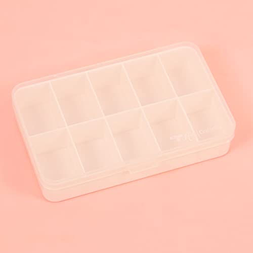 Image of Craftelier - Mini Organizing Box with 10 Compartments for Scrapbooking and Craft Materials | Dimensions 14.6 x 9.1 x 3.2 cm (5.75 inch x 3.6 inch x 1.25 inch) - Clear & White Color