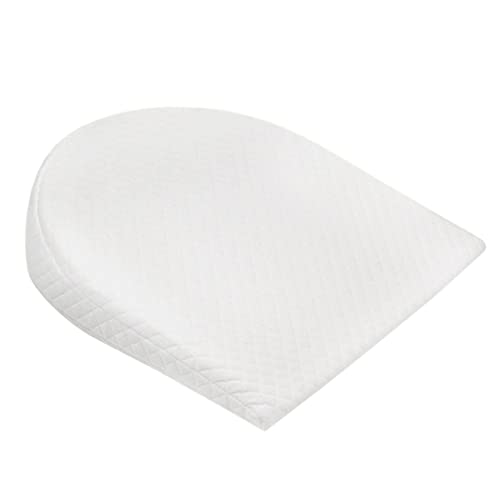 Kissenkeil für Erwachsene, High Rebound Sponge Large Triangle Cushion to Elevate Upper Body, Therapeutisches Keilkissen, Keilkissen für Schlafsäure-Reflux (weißes, halbrundes Keilkissen) Cover