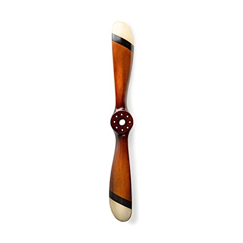 Authentic Models, Small Propeller, Vintage Wood Propeller, Black/Ivory with Honey Distressed Finish, Small