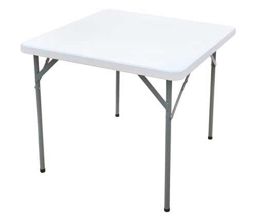 HERSIG - Mesa Plegable - Mesa Jardin Exterior Cuadrada 84x84x74 CM - Mesas Plegables Portatiles Resistente - Mesas Auxiliares Plegables - Ideal para Camping, Picnic, Comidas, Trabajo, Fácil de Guardar