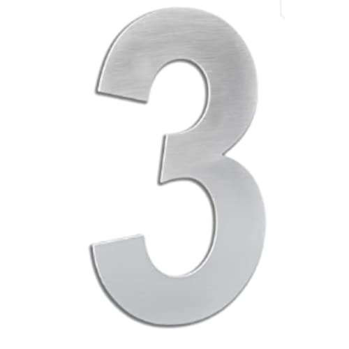 Nakloe - Numero de maison exterieur - Numero maison - Hauteur 8 cm - Adhésif - Numero de rue moderne brossée - Numero boite aux lettres (3)