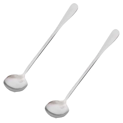 2PCS Tea Spoons, Stainless Steel Coffee Spoons Stirring Spoon Mixing Spoon Ice Cream Spoon Long Handle Spoon for Cocktail Stirring