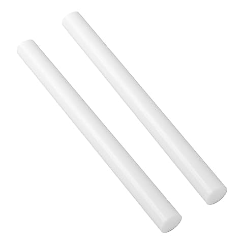 Calvana (2 Pack) Round Acetal Copolymer Rods - Standard Tolerance 1-Inch Diameter and 12-Inch Length Opaque White Acetal Copolymer Rods Meets ASTM D6778 Specifications Perfect for Non-Marring Fixtures Cover