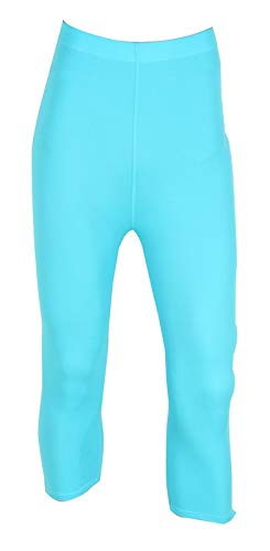 lycot Fluid Fashion Ladies 3/4 Tight Plain for All Fitness Activities Sky Blue-picture-34