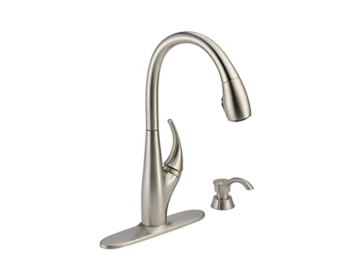 Delta19912-SSSD-DST Deluca Single-Handle Pull-Down Sprayer Kitchen Faucet, Stainless Steel