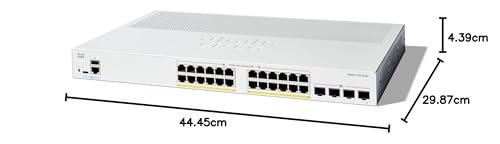 Cisco Catalyst 1300-24P-4X Managed Switch, 24 Port GE, PoE, 4x10GE SFP+, Limited Lifetime Protection (C1300-24P-4X)