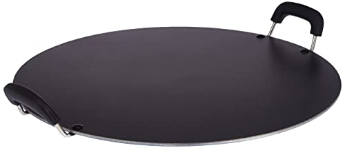 Raj NonStick Round Tawa Fry Pan with Double Side Handle 37.5 CM Black KMT002 Suitable for Dosa Crepe Pancake Omellete Chapati Roti Paratha