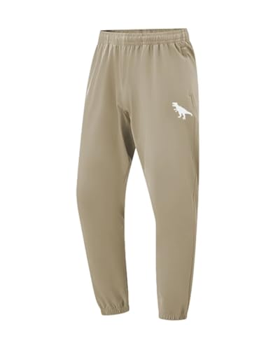 BINPAW 3 Pack Toddler Boys Active Pants Pull On Sweatpants Dinosaur Graphic Print Jogger Pants, Black/Blue/Khaki, 13-14Y = Tag 1604