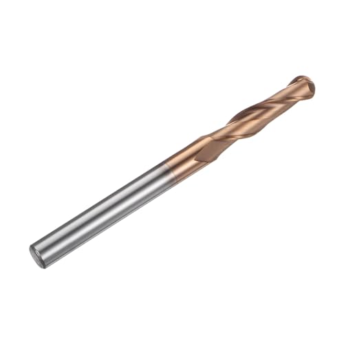 Image of HARFINGTON Ball Nose End Mill 2 Flute 1 /4 inch Diameter 1 /4 inch Shank Tungsten Carbide Spiral CNC Router Bits 1-1 /8 inch Cutting Length Single End Ball Cutting Tool for Carving Engraving Grinding