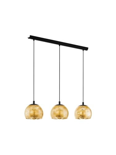 Lustre moderne design noir-or à 3 lumières pour salon et salle à manger GL0574