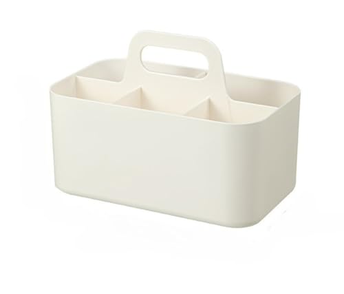 Conutooリビングルーム、小物、オフィス、寝室に最適 収納ボックス、デスクトップ収納、厚みのあるポータブル、雑貨仕切り、デスク収納 (ホワイト(2個))