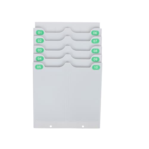 TEHAUX Flexible Attendance Cards Holder Wall-Mounted Storage Rack for Office Use Space-Saving Design with Multi-Pocket Organization for Tags and Cards Stylish Wall Organizer