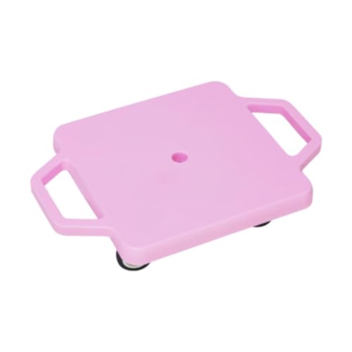 kowaku Indoor Scooter Board Sensory Training Motor Skills Floor Scooter with Rollers for Playground Outdoor Activities Home Children, Pink