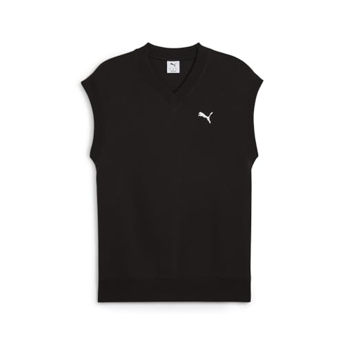 PUMA Mens Essentials Relaxed V Neck Sleeveless Sweater Casual - Black