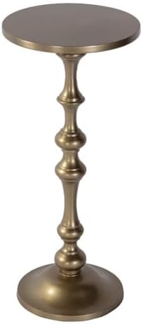 Butler Specialty Company Passeo 10 in. W Round Metal Pedestal End Table-Gold