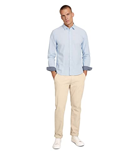 TOM TAILOR Camicia Strutturata, Uomo, Blu (Light