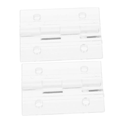 KICHOUSE 2 Pack Transparent Mini Hinges Ideal for Box Cabinet and Craft Projects Acrylic Decorative