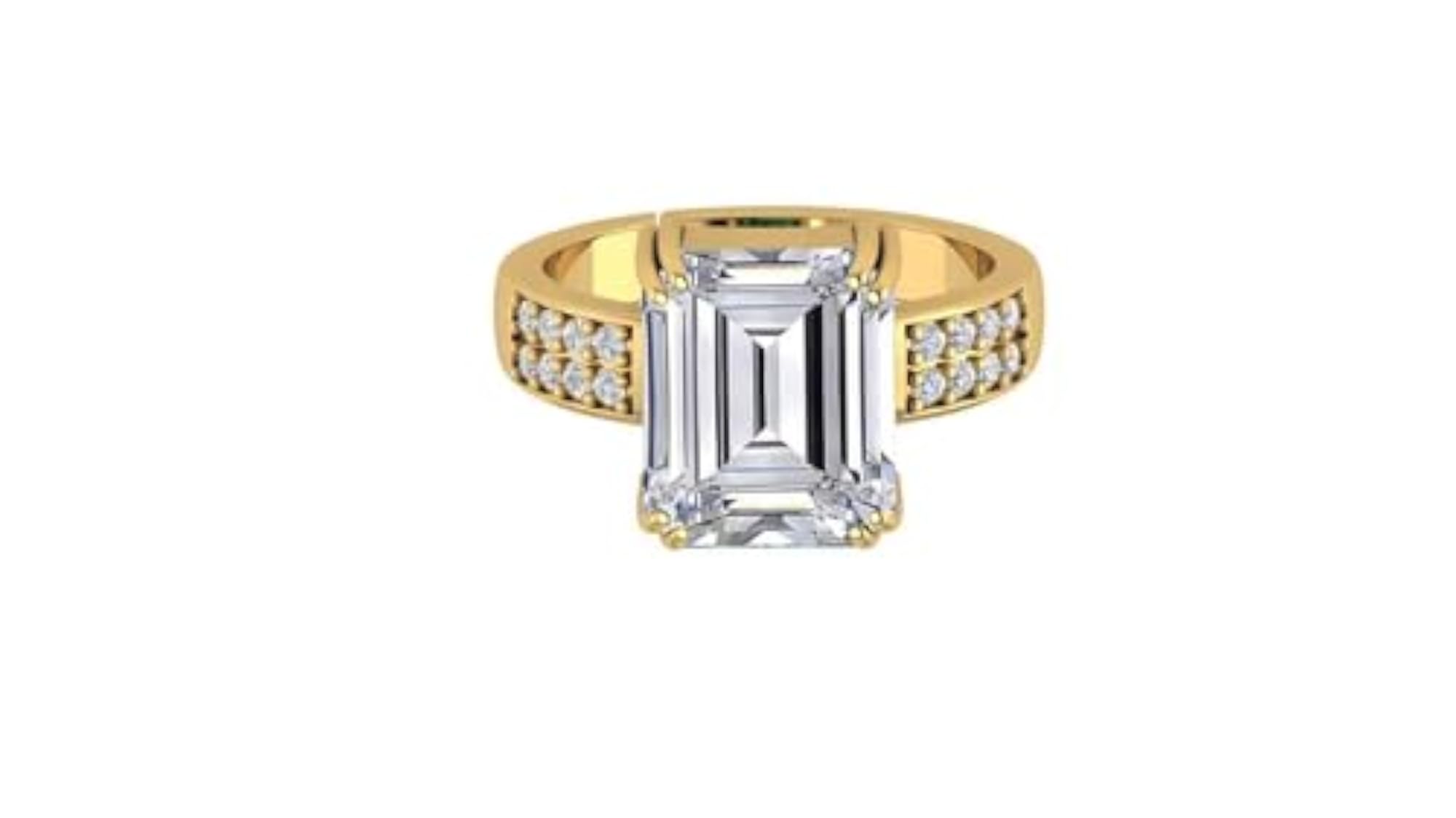 Natural Quality Rashi Ratna White Zircon Gold Adjustable Ring