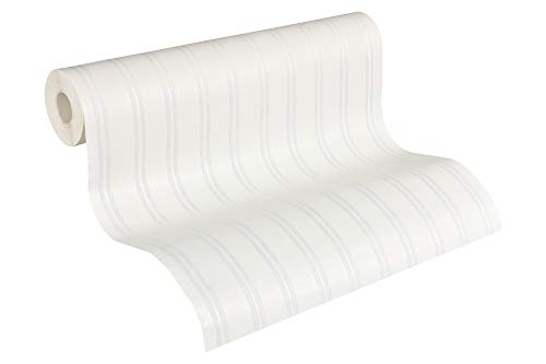 A.S. Création, verniciabile carta da parati non tessuto carta da parati in tessuto non tessuto 10,05 m x 0,53 m Bianco Made in Germany 243515 2435 – 15