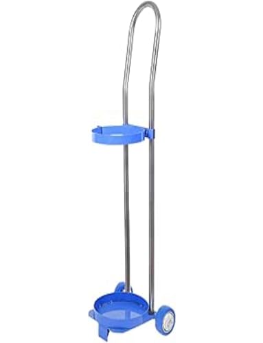 Carrello portatile a cilindro di ossigeno con altezza regolabile, ruote silenziose per un facile trasporto medico, ideale per uso domestico e strutture mediche