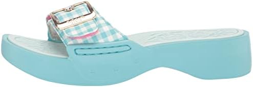 Dr. Scholl's Shoes Women's Rock On Max Slide Sandal, Angel Blue Gingham, 11 | Image 6