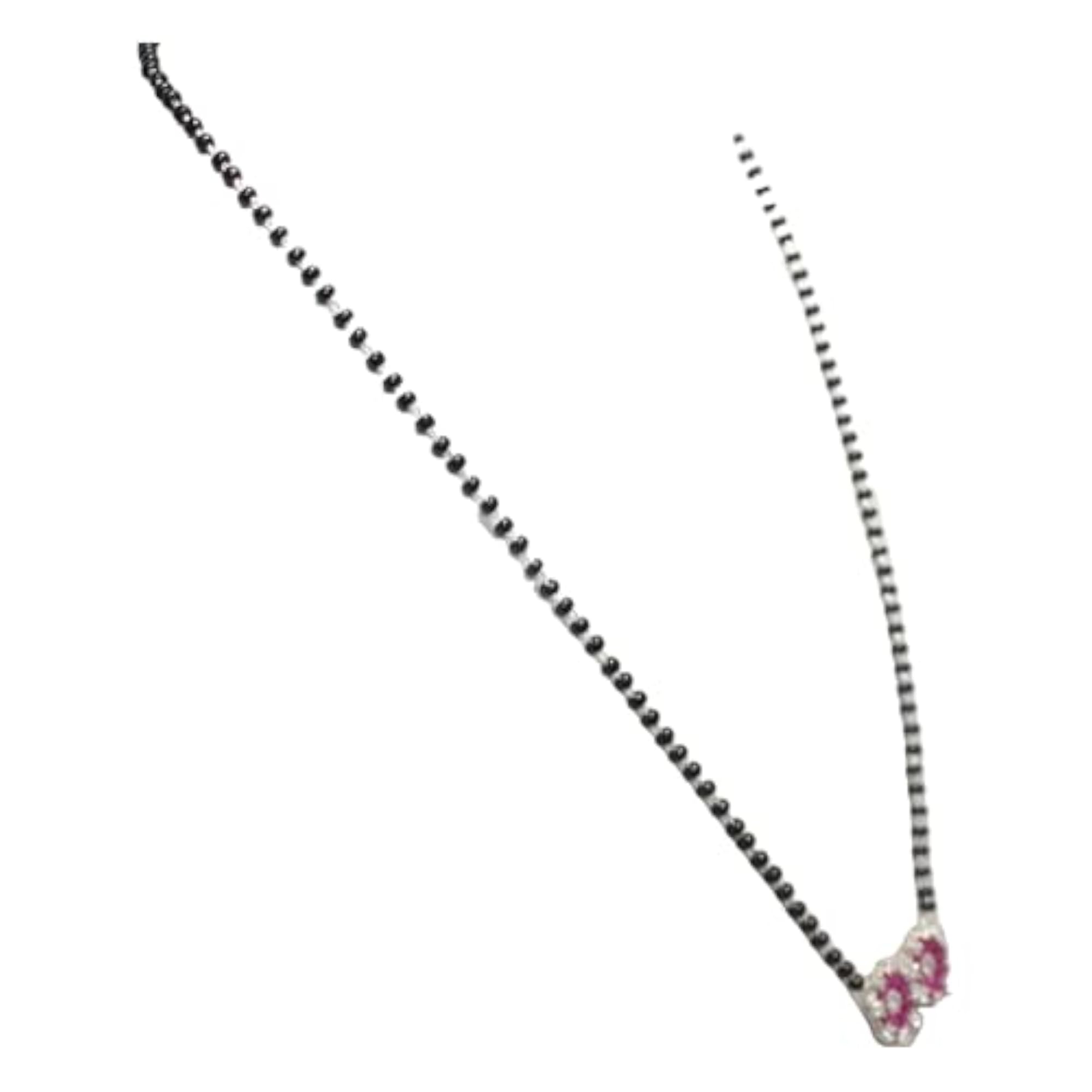 Women's Mangalsutra Necklace with Pink Cubic Zirconia