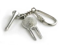 Schlüsselanhänger, Golftee und Gabel, Golfanhänger,Golfgeschenke Cover