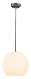 Nitrogen - 12'dia Pendant - Brushed Steel Finish - Opal Glass Shade