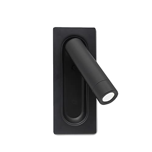 YKSJDFH Luz de Lectura de cabecera Minimalista LED 350 ° Giratorio 90 ° Accesorio de luz Plegable Interruptor de automatización luz de Pared empotrada 3000 K/4000 K Linterna de Pared Cover