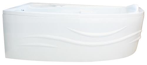 ONDÉE - Baignoire Fany - d'angle 1/4 de cercle. 135x135cm - Contenance 215L - Picots antidérapants - 5 pieds à vis de réglage de niveau fournis - Sans vidage - robinetterie ni tablier