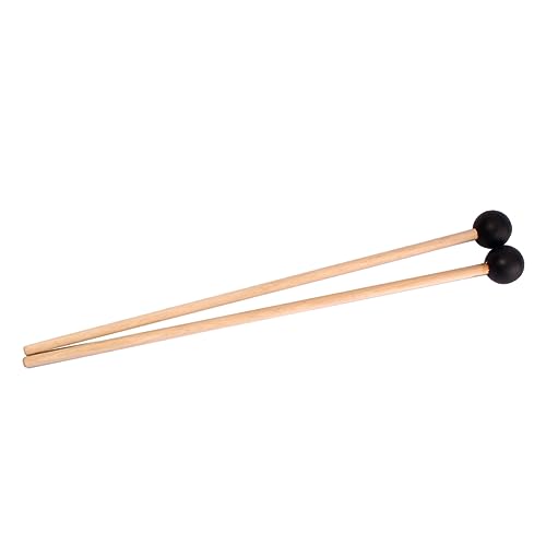 Baquetas pequeñas de madera Toddmomy con mazo de goma resistente para niños y niñas, herramienta musical para principiantes para tambores y percusión pequeña