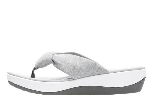 Clarks Women's Arla Glison Flip Flop, Grey Heather Fabric, 6 M US