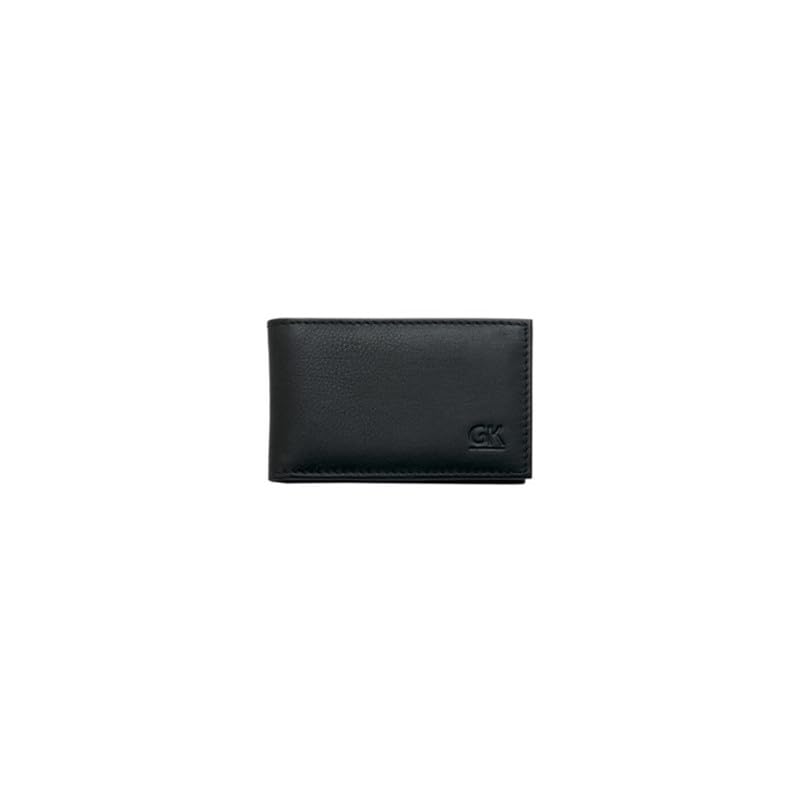 Porte-cartes horizontal mini 2 volets en cuir - Noir - GK