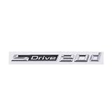 Emblemi adesivi for parafanghi e bagagliaio 3D ABS SDrive 18d 20d 23d 25d 28d 30d 35d 40d 45d 48d 50d 55d compatibili con X1 X3 X4 X5 X6 X7(Chrome Silver,SDrive 20d)
