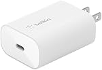 Belkin USB C Charger Block 25W - Power Delivery PPS Super Fast Charging - Apple iPhone 17, Air, Pro, AirPods, Samsung Galaxy S25, iPad, AirPods, Google Pixel 10, Nintendo Switch 2 & More - White