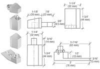 C.R. LAURENCE 0P28NHA CRL Aluminum Offset Reversible Pivot Set with 1/8" Recess