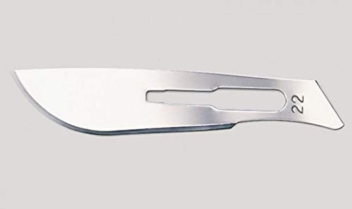 Disposable Surgical Scalpel Blades Sterile High Grade Carbon Steel 2.1% 10Xx Individually Foil Wrapped By P&P Medical Surgical Size 22 Box Of 100 #TOP3