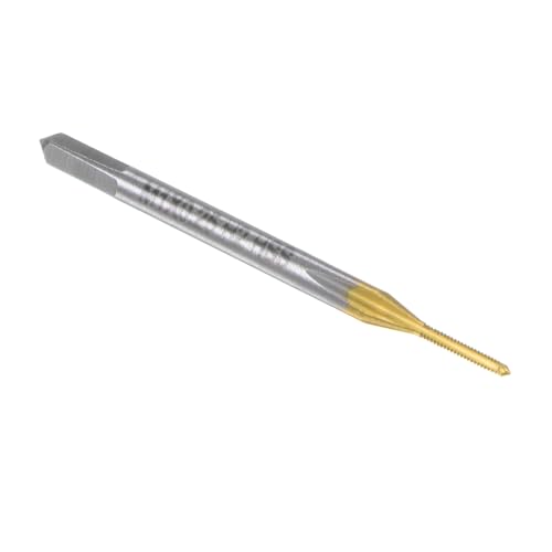 QUARKZMAN Metrisches Maschinengewindebohrer M1 x 0,25mm H2 Titanbeschichtet (Ti-beschichtet) Hochgeschwindigkeitsstahl 3 gerade Flöten Schraubengewinde DIY Werkzeug