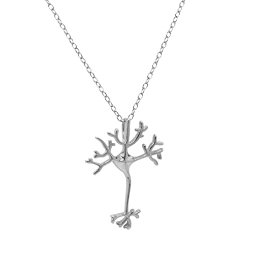 ScienceFox Neuron - Cadena de plata de ley 925 en 3 colores dorado, oro rosa, plata y extensión de 7 cm, Plata esterlina