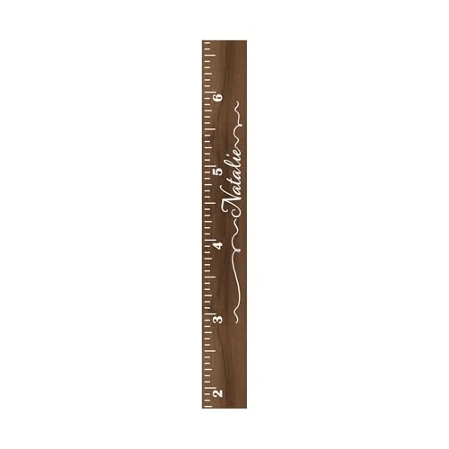 Wooden Kids Growth Height Chart Ruler for Boys and Girls Painted or Engraved (Script Ribbons)