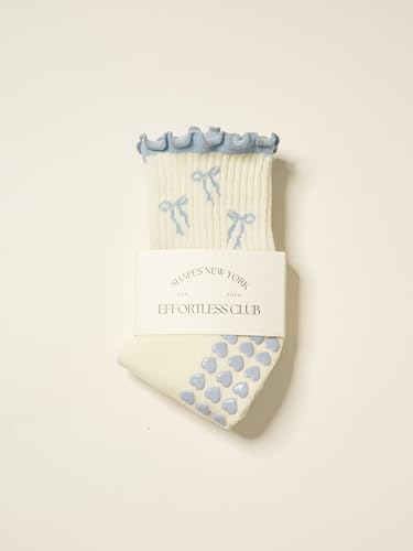 Image of Shapes Studio Half Calf Grip Socks, Cute Fruit Pilates Socks, Ruffle Socks, Non-Slip for Barre Yoga